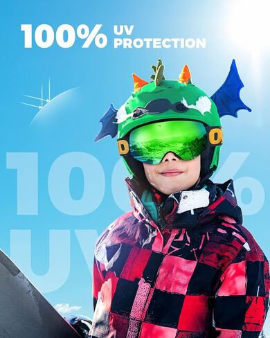 OMID Kids Ski Goggles, Anti-fog UV Protection Snowboard Snow Goggles Boys Girls in Kuwait