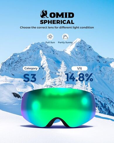 OMID Kids Ski Goggles, Anti-fog UV Protection Snowboard Snow Goggles Boys Girls in Kuwait