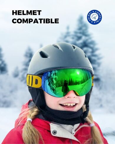 OMID Kids Ski Goggles, Anti-fog UV Protection Snowboard Snow Goggles Boys Girls in Kuwait
