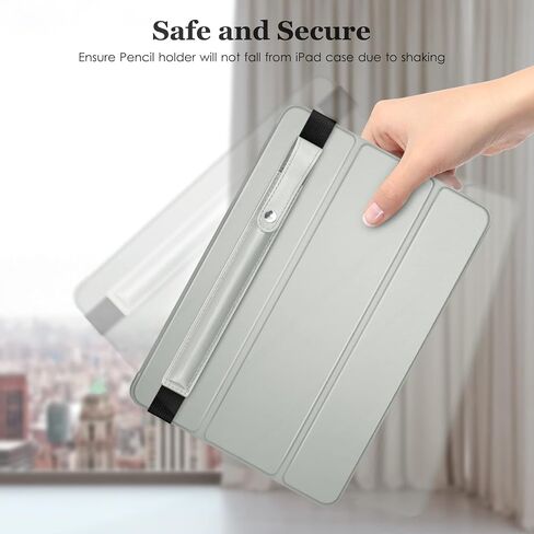 DTTO Pencil Case for New Apple Pencil Pro, Apple Pencil 1st/2nd Generation & Apple Pencil (USB-C), PU Leather iPad Pencil Sleeve Pouch with Detachable Elastic Band Attach to iPad, Light Gray in Saudi Arabia