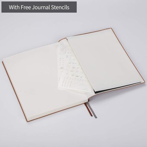 RETTACY Bullet Dotted Journal, 2-Pack, Dotted Notebook Journal with 192 Numbered Pages per Pack, Medium 7.6'' × 10'', 100 GSM Thick Paper, Leather Softcover (Black & Black) in Saudi Arabia