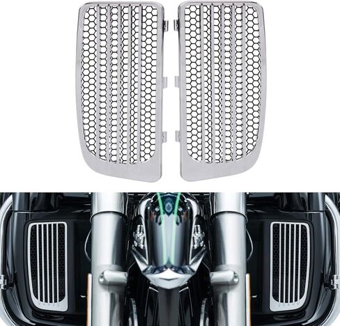 Pair Motorcycle Accessory: Radiator Grills & Screens For Harley Twin Cooled 2014-2023,Black in Kuwait