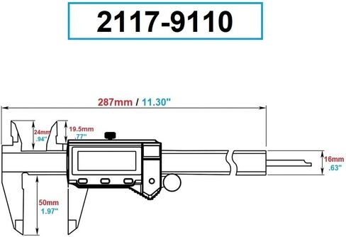 Dasqua 2117-9105 0-150mm/0-6" Metal Housing Large Screen Digital Caliper in Saudi Arabia
