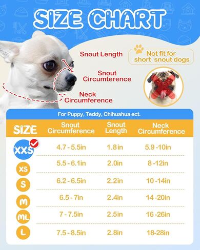 كمامة بيست اب للكلاب الصغيرة، مضادة للنباح والعض، كمامات ناعمة مع ثلاثة أشرطة عاكسة وياقة، تسمح بالشرب كمامة قابلة للتعديل من القماش للحيوانات الأليفة لجرو كلب أصغر حجمًا - XXS in Kuwait