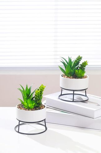 3 عبوات من النباتات الاصطناعية النضرة المزيفة والمساحات الخضراء مع مزارعي السيراميك، ونباتات بوعاء للمنزل والمكتب وديكور الغرفة وديكور طاولة الحفلات وحفلات الزفاف وأعياد الميلاد in Kuwait