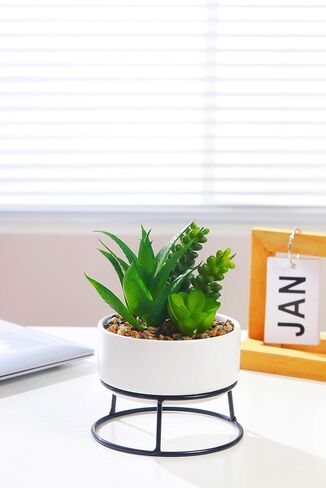 3 عبوات من النباتات الاصطناعية النضرة المزيفة والمساحات الخضراء مع مزارعي السيراميك، ونباتات بوعاء للمنزل والمكتب وديكور الغرفة وديكور طاولة الحفلات وحفلات الزفاف وأعياد الميلاد in Kuwait