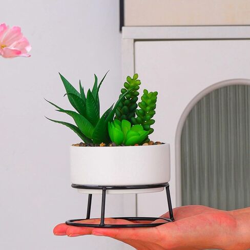 3 عبوات من النباتات الاصطناعية النضرة المزيفة والمساحات الخضراء مع مزارعي السيراميك، ونباتات بوعاء للمنزل والمكتب وديكور الغرفة وديكور طاولة الحفلات وحفلات الزفاف وأعياد الميلاد in Kuwait