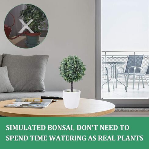 Cabilock Artificial Spherical Potted Plant House Decorations for Home Office Decorations Indoor House Plants Vase Faux Potted Mini Plants Artificial Potted Tree Ball Simulation Bonsai Desk in Saudi Arabia