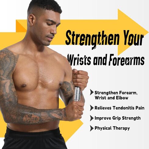 قضبان تمرين اليد الملتوية للعلاج الطبيعي - تخفف آلام التهاب الأوتار وتحسن قوة القبضة - تقوية المعصم والمرفق، قضبان متعددة المرونة - شريط علاج اليد لتخفيف آلام المعصم والمعصم والساعد in Kuwait