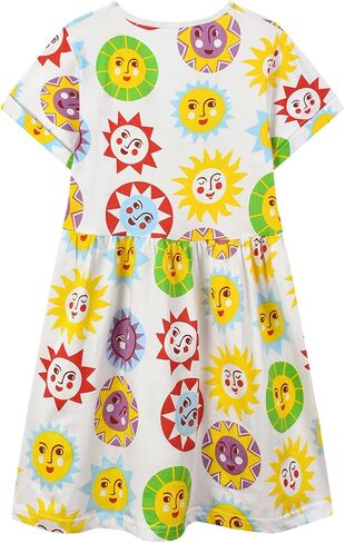 HILEELANG Little to Big Girl Short Sleeve Dress Easter Summer Cotton Casual Tunic Shirt Dresses in Kuwait