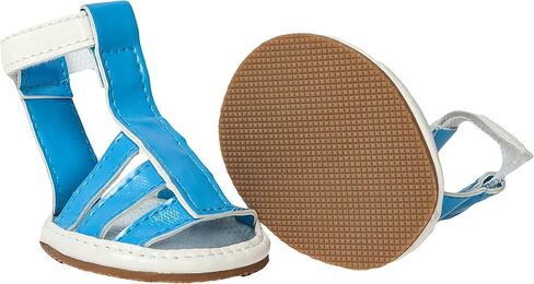 Pet Life Buckle-Supportive Reflective PVC Dog Sandals - Waterproof Summer Dog Shoes with Added Details - Set of 4 Pet Sandals in Saudi Arabia