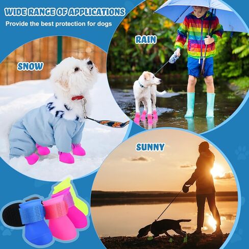 5 أزواج من أحذية الكلاب المقاومة للماء، أحذية المطر للكلاب، مصنوعة من مادة PVC المضادة للانزلاق، أحذية المطر للكلاب الصغيرة، أحذية المطر للكلاب في الأماكن المغلقة والخارجية، 5 ألوان in Kuwait