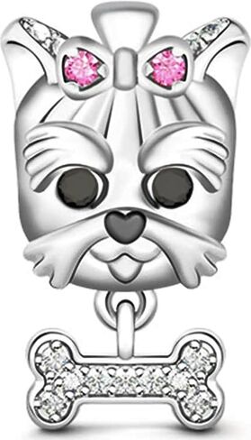 925 Sterling Silver Sparkling Pet, Fits Pandora and Other European Style Bracelets and Necklaces in Saudi Arabia