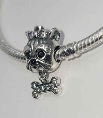 925 Sterling Silver Sparkling Pet, Fits Pandora and Other European Style Bracelets and Necklaces in Saudi Arabia