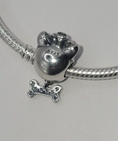 925 Sterling Silver Sparkling Pet, Fits Pandora and Other European Style Bracelets and Necklaces in Saudi Arabia