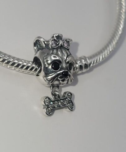 925 Sterling Silver Sparkling Pet, Fits Pandora and Other European Style Bracelets and Necklaces in Saudi Arabia