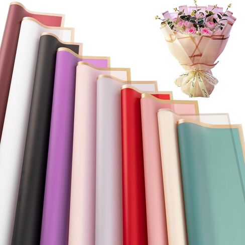 Framendino, 20 Sheets Flower Wrapping Paper Florist Bouquet Waterproof Floral Wrapping Paper 22.8x22.8 inch (White) in Saudi Arabia