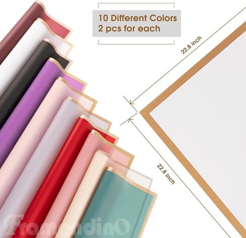 Framendino, 20 Sheets Flower Wrapping Paper Florist Bouquet Waterproof Floral Wrapping Paper 22.8x22.8 inch (White) in Saudi Arabia