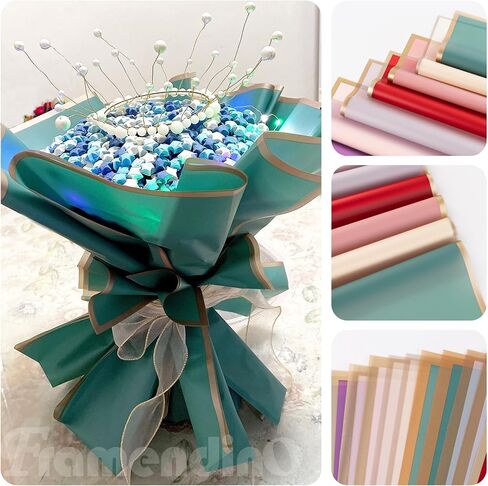 Framendino, 20 Sheets Flower Wrapping Paper Florist Bouquet Waterproof Floral Wrapping Paper 22.8x22.8 inch (White) in Saudi Arabia