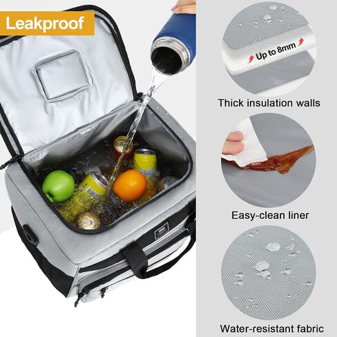 MIER 30L Extra Large Soft Cooler Bag with Trolley Strap, 45-Can, Black in Kuwait