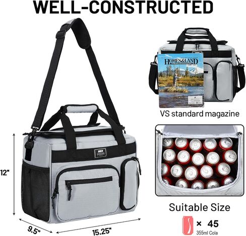 MIER 30L Extra Large Soft Cooler Bag with Trolley Strap, 45-Can, Black in Kuwait