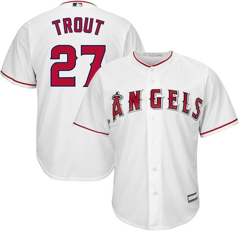 Outerstuff Mike Trout Los Angeles Angels MLB Kids Youth 8-20 White Home Cool Base Player Jersey in Saudi Arabia
