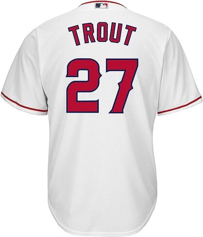 Outerstuff Mike Trout Los Angeles Angels MLB Kids Youth 8-20 White Home Cool Base Player Jersey in Saudi Arabia