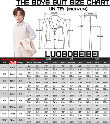 Boys Suit 4 Piece Formal Grey Beige Slim Fit Kids Tuxedo Set Toddler Blazer Vest Dress Pants Bow Tie Ring Bearer Outfit in Saudi Arabia