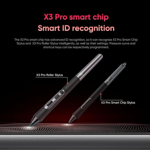 قلم XPPen X3 Pro Roller Stylus 16K مستويات ضغط خالية من البطارية دقة أعلى 20% متوافقة فقط مع XPPen Artist 22 Plus/Artist Pro 14 & 16 Gen 2/ Deco Pro Gen 2 Series Tablet Tablet in Kuwait