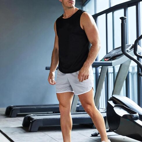 Men's Workout Tank Tops Quick Dry Sleeveless Shirts for Men Muscle Moisture Wicking Bodybuilding Gym Lightweight in Saudi Arabia
