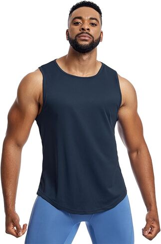 Men's Workout Tank Tops Quick Dry Sleeveless Shirts for Men Muscle Moisture Wicking Bodybuilding Gym Lightweight in Saudi Arabia