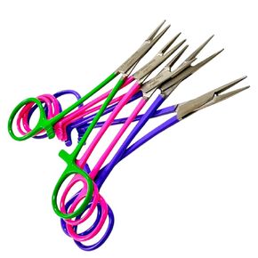 5-Inch Hemostat Forceps with Straight Smooth Tips | Color-Coated Handle Multi-Purpose Locking Clamps for Crafts, Hobby, Fishing [5 Piece Bundle Multi-Color] in Kuwait