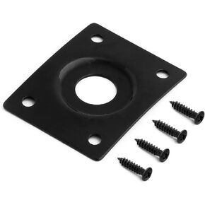 Rubatone Guitar Jack Socket Plate Curved Recessed Rectangle Style Output Jack Plate Compatible with Les Paul LP Tele Style Electric Guitar or Bass Guitar Parts with Screws Black Black. in Kuwait