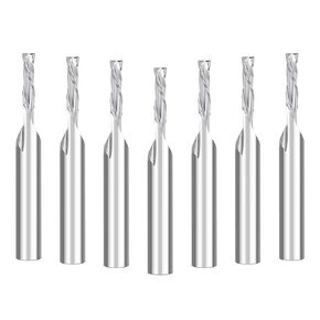 7 قطع لأعلى وأسفل لقم القطع 1/4 بوصة عرقوب قاطعة طحن الخشب اثنين من كربيد الناي الحلزوني باستخدام الحاسب الآلي لقم التوجيه ضغط نهاية مطحنة 1/8 قطر القطع in Kuwait