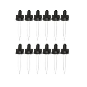 Perfume Studio Glass Eye Droppers with Fine Ribbed Child Resistant Closure Cap, 12-Pack Fits 1 oz / 30 ml Perfume Studio Essential Oil & Boston Round Bottles with a 20/400 Finish. in Kuwait