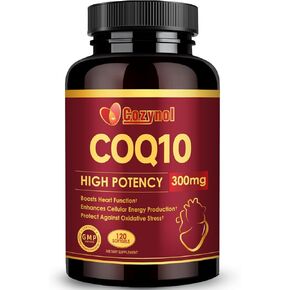 CoQ10 300mg Softgels with PQQ & Omega 3, Maximum Absorption Coenzyme Q10, Powerful Antioxidant for Heart & Energy Health, Non-GMO in Saudi Arabia