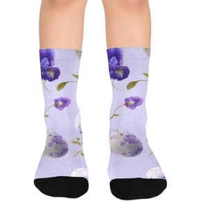 Ink Iris Easter Purple Hiking Socks - Toddler Boys & Girls Warm Thick Thermal Winter Crew Socks for School, Daily Wear & Outdoor Activities in Kuwait