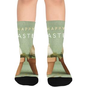 Potted Easter Chick Green Hiking Socks - Toddler Boys & Girls Warm Thick Thermal Winter Crew Socks for School, Daily Wear & Outdoor Activities in Kuwait