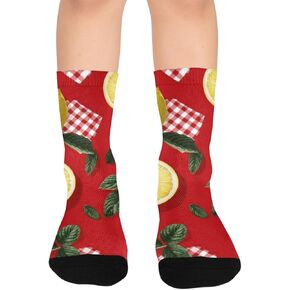 Citrus Mint Art Hiking Socks - Toddler Boys & Girls Warm Thick Thermal Winter Crew Socks for School, Daily Wear & Outdoor Activities in Kuwait