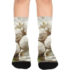 Lace Easter Magnolia Hiking Socks - Toddler Boys & Girls Warm Thick Thermal Winter Crew Socks for School, Daily Wear & Outdoor Activities in Kuwait