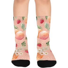 Peach Berry Bloom Hiking Socks - Toddler Boys & Girls Warm Thick Thermal Winter Crew Socks for School, Daily Wear & Outdoor Activities in Kuwait