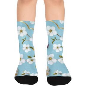 جوارب المشي لمسافات طويلة على شكل زهرة عيد الفصح من Cherry Blossom - جوارب شتوية حرارية سميكة دافئة للأولاد والبنات للمدرسة، والارتداء اليومي والأنشطة الخارجية in Kuwait