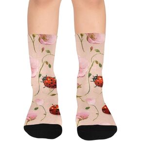 Ladybug and Bloom Flower Hiking Socks - Toddler Boys & Girls Warm Thick Thermal Winter Crew Socks for School, Daily Wear & Outdoor Activities in Kuwait