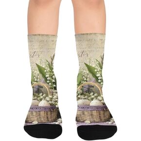 Vintage Easter Art Hiking Socks - Toddler Boys & Girls Warm Thick Thermal Winter Crew Socks for School, Daily Wear & Outdoor Activities in Kuwait