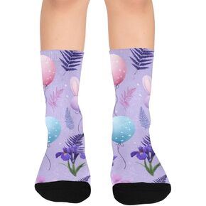 Lavender Balloon Garden Purple Hiking Socks - Toddler Boys & Girls Warm Thick Thermal Winter Crew Socks for School, Daily Wear & Outdoor Activities in Kuwait