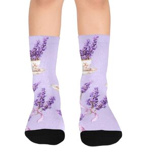 Vintage Teacup Bloom Hiking Socks - Toddler Boys & Girls Warm Thick Thermal Winter Crew Socks for School, Daily Wear & Outdoor Activities in Kuwait