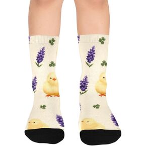 Cute Lucky Clover Chick Hiking Socks - Toddler Boys & Girls Warm Thick Thermal Winter Crew Socks for School, Daily Wear & Outdoor Activities in Kuwait