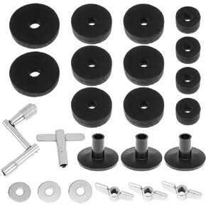 QWORK 23PCS Cymbal Replacement Accessories Kit - Includes Bracket Tube, Cymbal & Clutch Felts, Wing Nuts, Washers, Sleeves, and Drum Keys in Kuwait