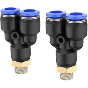 موصل سريع ثلاثي الاتجاه على شكل Y PX4-M5/6-01/8-02 خيط خارجي هوائي 1 قطعة (PX4-01) in Kuwait