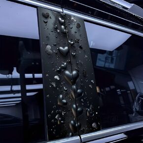 Black Car B-Pillar Protective Film, Waterproof Heart Pattern Stickers, Universal Fit, Scratch-Resistant Automotive Decals in Kuwait